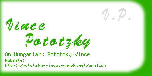 vince pototzky business card